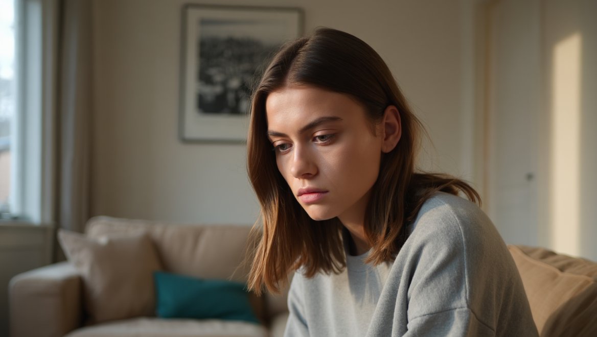 Девушка сидит в комнате